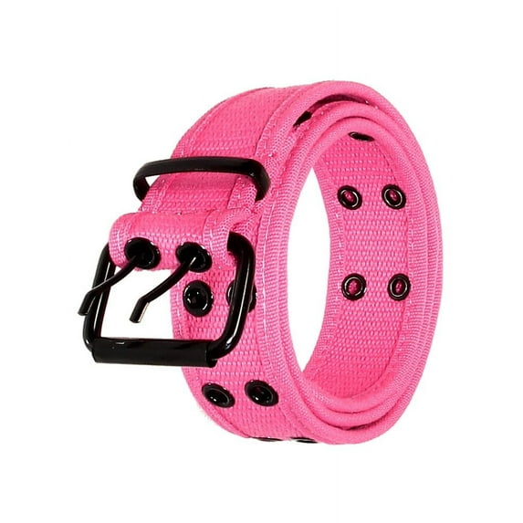 Gelante Canvas Double Grommet Hole Belt - Pink, XL