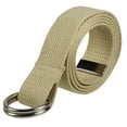 thumbnail image 1 of Gelante Canvas Web D Ring Belt Silver Buckle Military Style for men & women 1 or 3 pcs&nbsp;2052-Beige (S/M), 1 of 3