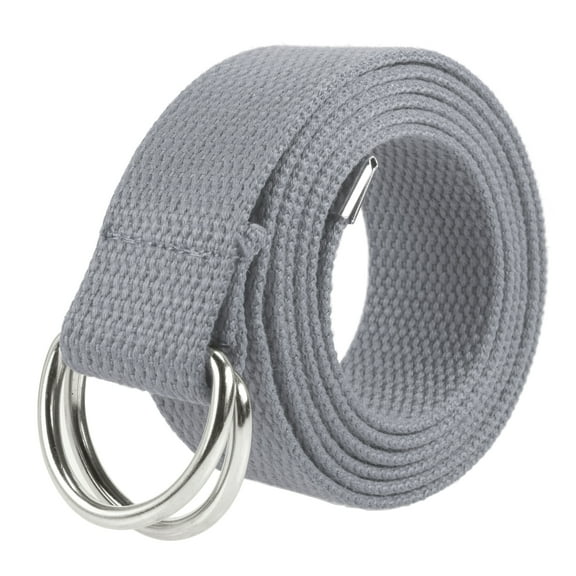 Gelante Canvas Web D Ring Belt Silver Buckle Military Style for men & women 1 or 3 pcs 2052-LightGray (L/XL)