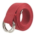 thumbnail image 1 of Gelante Canvas Web D Ring Belt Silver Buckle Military Style for men & women 1 or 3 pcs&nbsp;2052-Red (S/M), 1 of 2