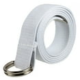 thumbnail image 1 of Gelante Canvas Web D Ring Belt Silver Buckle Military Style for men & women 1 or 3 pcs&nbsp;2052-White (L/XL), 1 of 3
