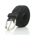 thumbnail image 1 of Gelante Children's Canvas Elastic Fabric Woven Stretch Braided Belts -Black-M (24-26), 1 of 3
