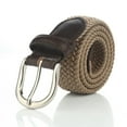 thumbnail image 1 of Gelante Children's Canvas Elastic Fabric Woven Stretch Braided Belts -Khaki-L (28-30), 1 of 3