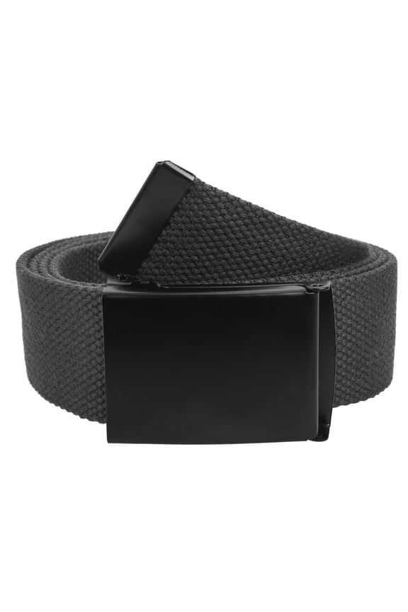 Fully Adjustable Canvas Web Belt with Black Flip Top Buckle 50'' Long