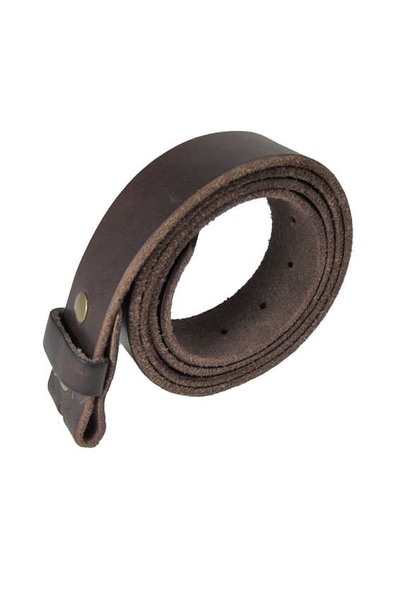 Genuine Full Grain Leather Belt Strap Without Belt Buckle. Brown-XL