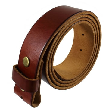 Gelante Genuine Full Grain Leather Belt Strap Without Belt Buckle. Tan-L