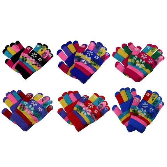 Gelante Toddler / Children Winter Knitted Magic Gloves Wholesale Lot 12 Pairs
