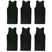 Gelante Mens Basic 100% Cotton Athletic Tank Top Undershirts, Sleeveless, 6-Pack