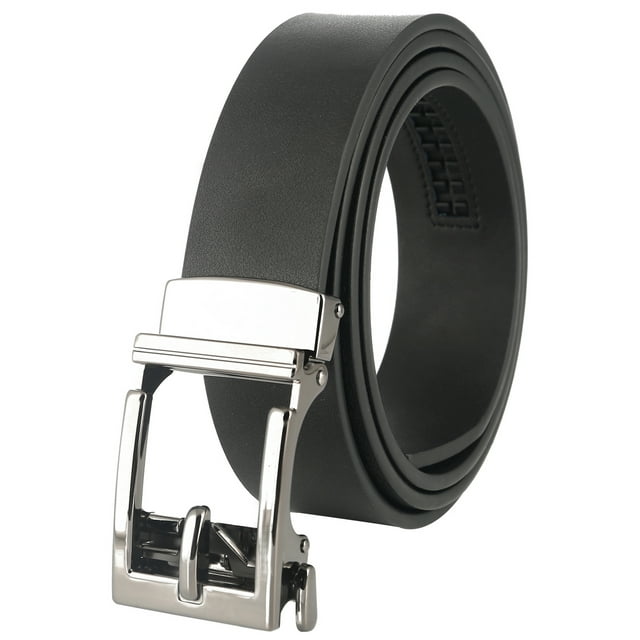 Gelante Men's Genuine Leather Ratchet Dress Belt With Automatic Sliding ...