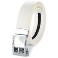 thumbnail image 1 of Gelante Men's Genuine Leather Ratchet Dress Belt With Automatic Sliding Buckle - Minimalistic Style-Trim to Fit G706-White, 1 of 5