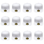 Gelante Mens Plain Snapback Flat Bill Adjustable Cotton Work Snapback Hat, One Size, 12pcs