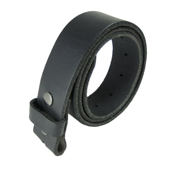 Gelante Unisex Full Grain Leather Belt Strap Without Buckle, Black, Medium