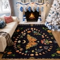 thumbnail image 1 of Gelasgo Celestial Moon Mushroom Velvet Area Rug, Boho Floral Decorative Carpet, Soft Indoor Floor Mat for Bedroom Living Room Dorm Home Decor, 1 of 5