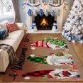 thumbnail image 1 of Gelasgo Christmas Gnome Velvet Area Rug, Holiday Character Pattern Rectangle Floor Carpet, Soft Plush Non Slip Rug for Living Room Bedroom, 1 of 5