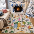 thumbnail image 1 of Gelasgo Dinosaur Alphabet Velvet Area Rug, Colorful ABC Learning Decorative Carpet, Soft Indoor Floor Mat for Kids Room Nursery Classroom Playroom Bedroom Home Decor, 1 of 5