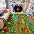 thumbnail image 1 of Gelasgo Farm Village Landscape Velvet Area Rug, Countryside Pattern Rectangle Floor Carpet, Soft Plush Non Slip Rug for Kids Bedroom Playroom, 1 of 5