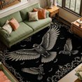 thumbnail image 1 of Gelasgo Gothic Eagle Soft Velvet Area Rug, Dark Flying Bird Skeleton Border Floor Mat Non-Slip Washable Rectangle Rug for Living Room Bedroom, 1 of 5