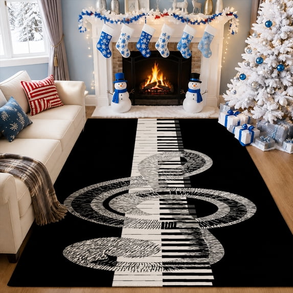 Gelasgo Modern Abstract Line Velvet Area Rug, Geometric Pattern Rectangle Floor Carpet, Soft Plush Non Slip Rug for Living Room Bedroom