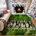 thumbnail image 1 of Gelasgo Natural Garden Path Velvet Area Rug, Green Landscape Pattern Rectangle Floor Carpet, Soft Plush Non Slip Rug for Living Room Bedroom, 1 of 5