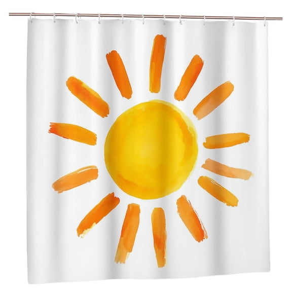 Gelasgo Polyester Shower Curtain with Bright Sun Design for Spring Summer Home Bathroom Bath Tub Decor 72x72 inch