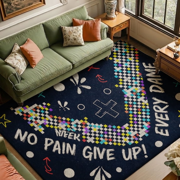 Exercise Area Rugs Gelasgo Rectangle Velvet Area Rug Sports Fitness Motivational Geometric ...