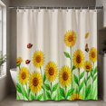 thumbnail image 1 of Gelasgo Sunflower Field Shower Curtain Polyester Fabric Waterproof Bathroom Curtains 72x72 Inch Ladybug Butterfly Floral Decor, 1 of 5