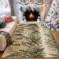 Living Area Rugs Gelasgo Velvet Area Rug, Vintage Fern Leaves Botanical Pattern ...