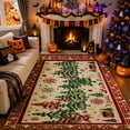 thumbnail image 1 of Gelasgo Vintage Christmas Tree Forest Velvet Area Rug, Soft Winter Holiday Decorative Accent Mat Carpet for Living Room Home Decor, 1 of 5