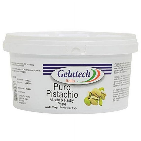 Gelatech Pure Pistachio Gelato and Pastry Paste - 1 Tub (6.6 lbs)