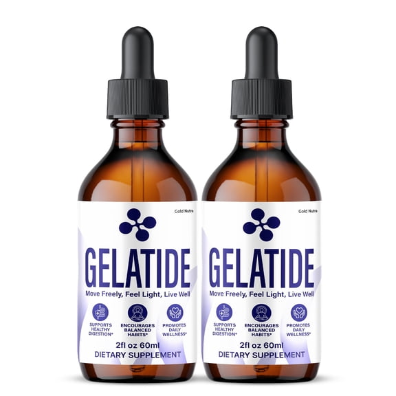 Gelatide, Gela Tide Liquid Supplement, All Natural Drops Formula, Official Premium Support Extract 60 mL (2 Pack)