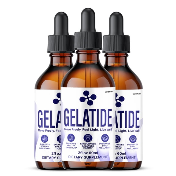 Gelatide, Gela Tide Liquid Supplement, All Natural Drops Formula, Official Premium Support Extract 60 mL (3 Pack)