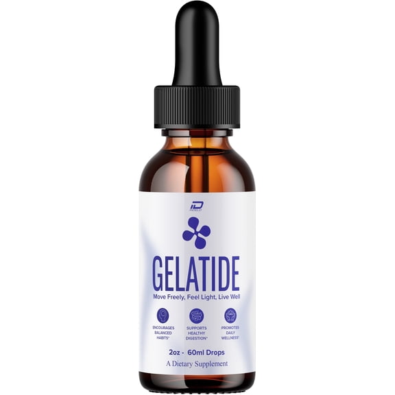 Gelatide Liquid Drops Gelatide Natural Blend Healthy Organic Support, 1 Pack, 1 Month Supply