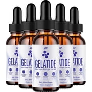 Gelatide Liquid Drops   Gelatide Natural Blend Healthy Organic Support, 5 Pack, 5 Month Supply