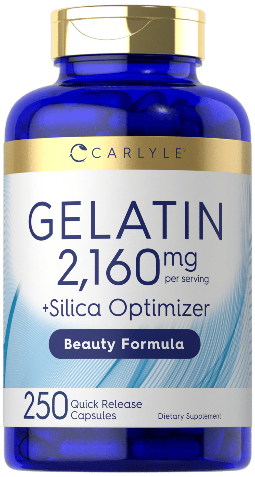 Carlyle's QuickRelease Gelatin 2160 mg Capsules with Silica Optimizer