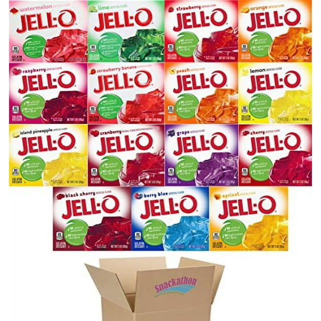 Gelatin Variety Pack, 15 Different Flavors, 3 Ounce, 1 Box per Flavor ...