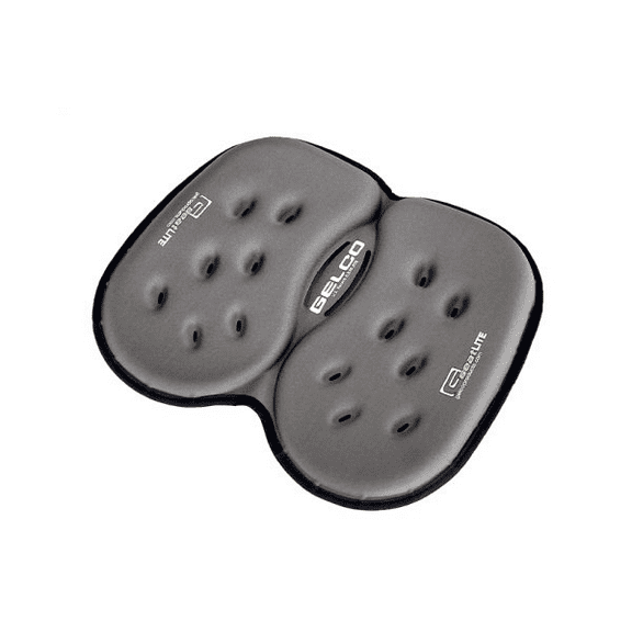 Gelco GSeat LITE Travel Gel Foam Cushion for Back & Sciatica Relief, Black