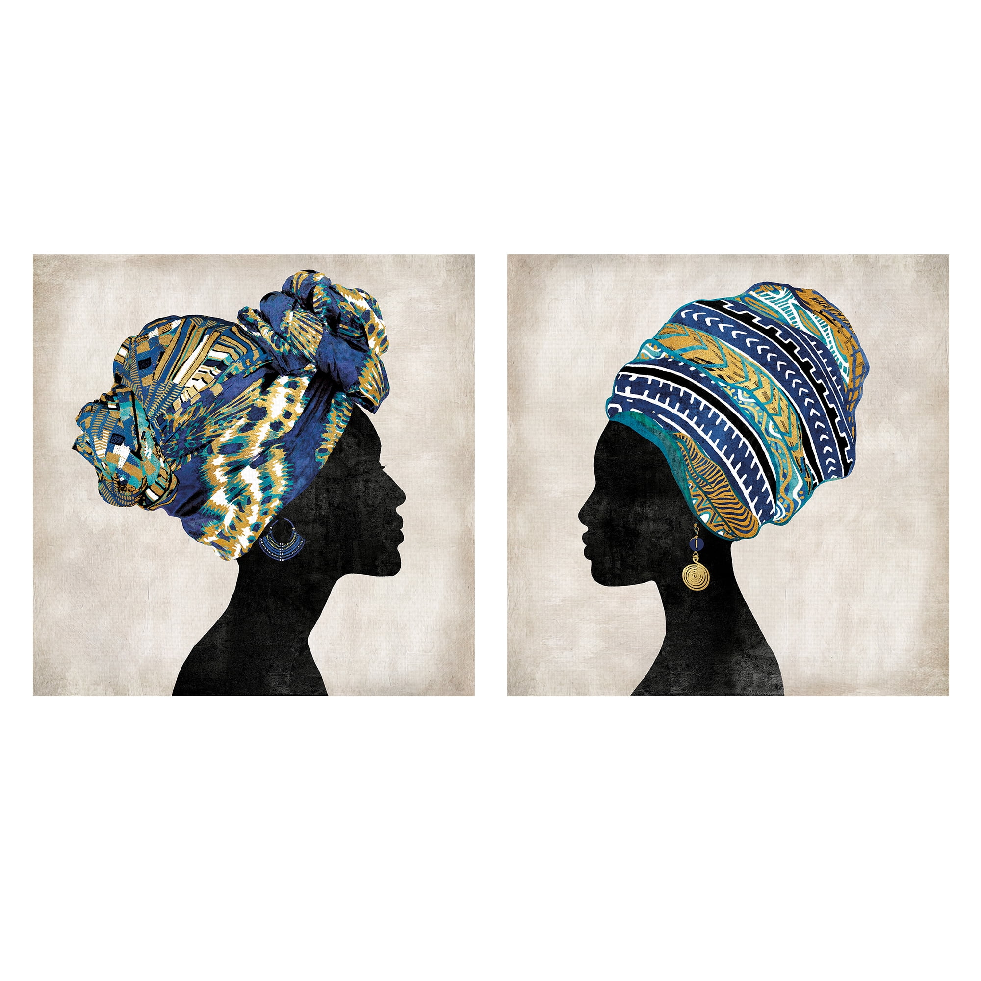 Gele I, II by Mark Chandon African American Woman Canvas Art Set of 2