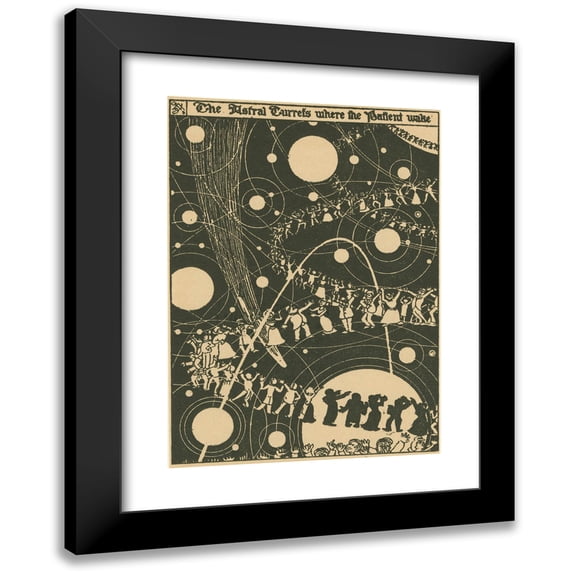 Gelett Burgess 11x14 Black Modern Framed Museum Art Print Titled - The Astral Turrets Where the Patient Wake. (1902)