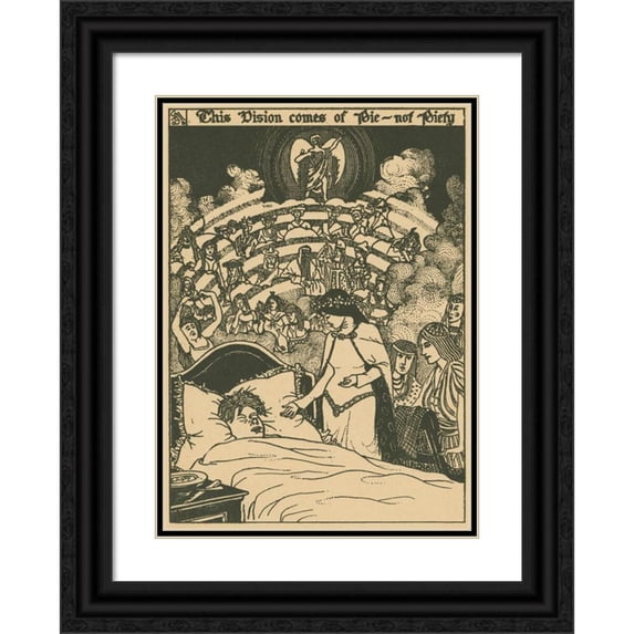 Gelett Burgess 18x24 Black Ornate Framed Double Matted Museum Art Print Titled: This Vision Comes of Pie-Not Piety. (1902)