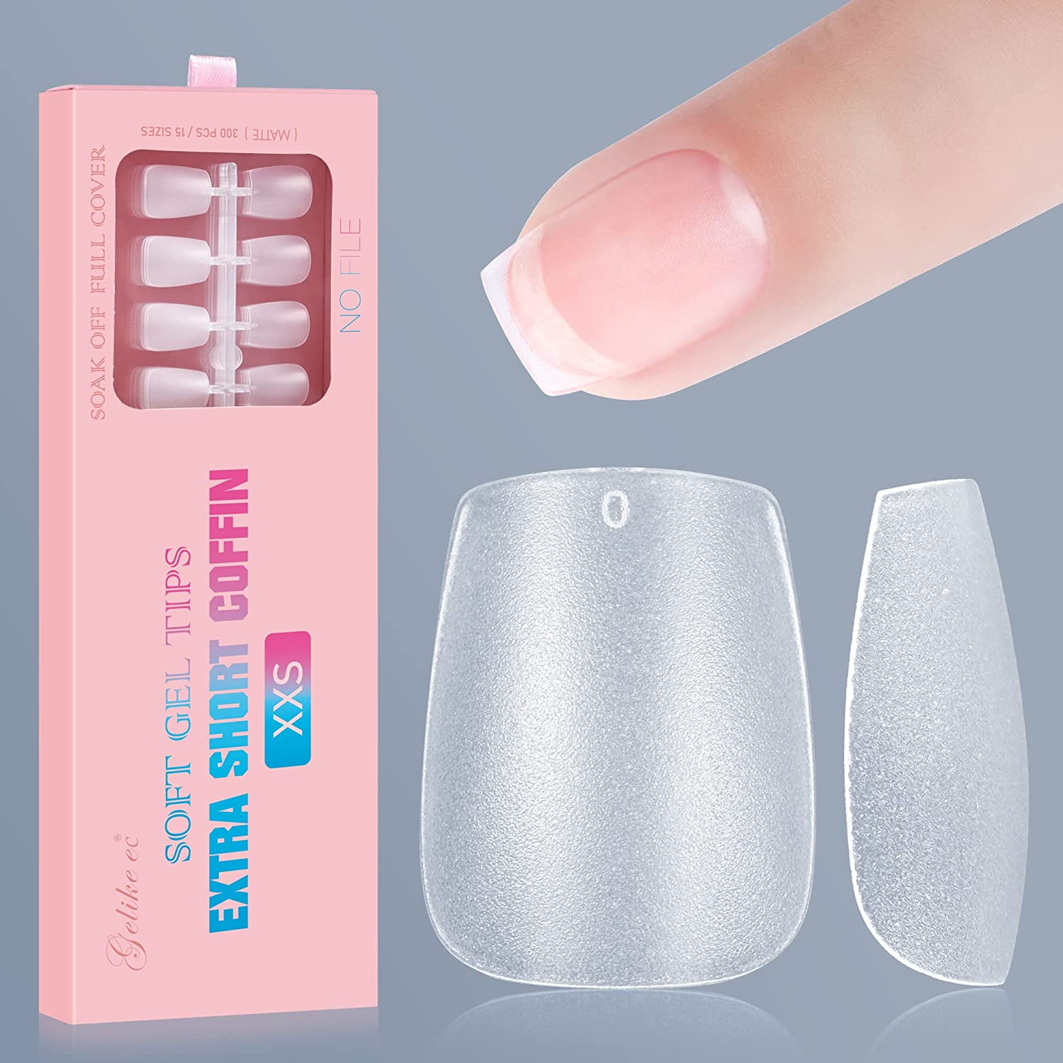 French Square False Press On Short style Nails Full Cover Shimmer 24 pcs 💖  | eBay