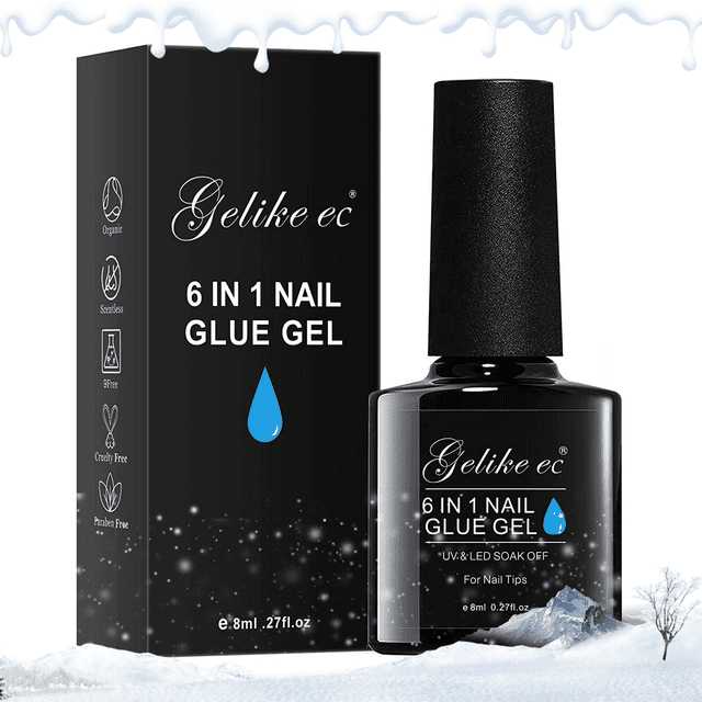 Gelike EC 6 in 1 Nail Glue Base Gel for Acrylic Nails Long Lasting