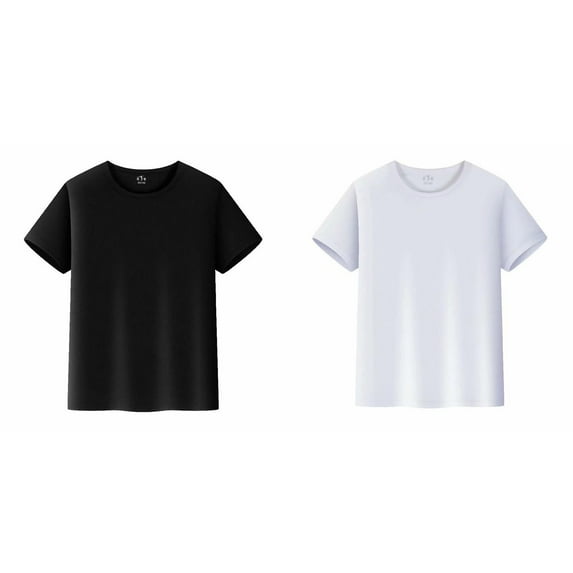 Gelikeya 2 Pack Short Sleeve Shirts for Toddler Kids Boys Girls T Shirt Back to School Summer Dailywear Solid Color Pullover Tops