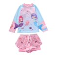 thumbnail image 1 of Gelikeya 4T Girls Swimsuit 2 Piece Sets Toddler Girl Swimsuit Long Sleeve Cartoon Character Graphic Prints Summer Beach Swimming Suit(Toddlers, Pink, 5-6 Years), 1 of 2