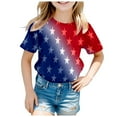 thumbnail image 1 of Gelikeya 4th of July Shirts for Kids Boys Girls Size 2-3 Independence Day Prints Short Sleeve Shirt Casual Loose Crewneck Tee Tops Oversized Pullover Children's Clothing Red 2-12Y, 1 of 4