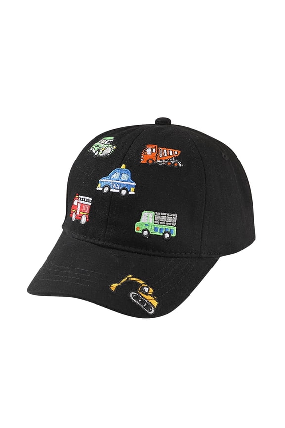 Adjustable Kids Baseball Cap for Boys Washable Denim with Train Design Baseball Hat for Sports & Daily Wear (Black, 2-8 Yearss)