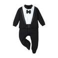 thumbnail image 1 of Gelikeya Baby Boy Clothes Long Sleeve Formal Toddler Rompers Soft and Breathable Fall Winter Bodysuit Birthday Party Outfits (Black, 3-6 Months), 1 of 6