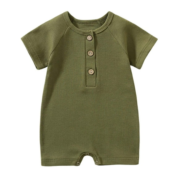 Gelikeya Baby Boy Rompers Baby Girl Sleepers Clothes Unisex Organic Cotton Pajamas Soft and Comfortable Jumpsuit (Green, 6-12 Months)