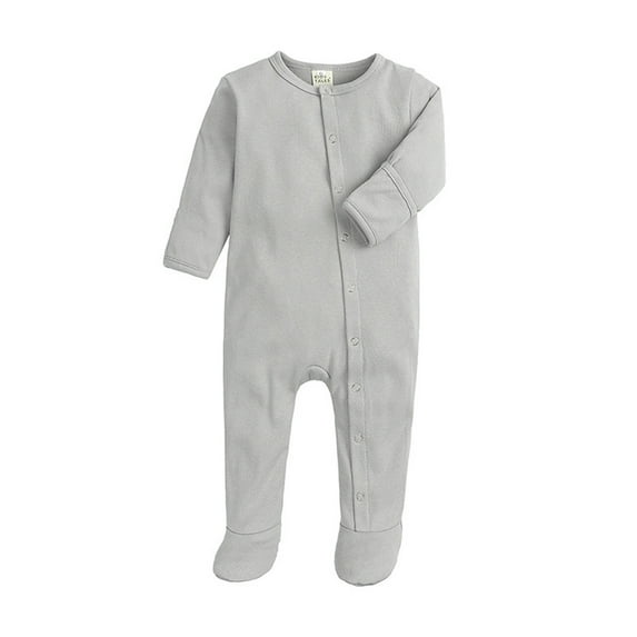 Gelikeya Baby Boys Girls Clothes Unisex Bamboo Pajamas Toddler Romper Solid Color Bodysuit Jumpsuits (Grey, 9-12 Months)