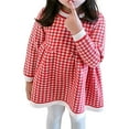 thumbnail image 1 of Gelikeya Baby Easter Dresses 12 Months Korean Style Girl's Knitted Plaid Long Sleeve Dress Cute and Comfortable Apparel(Toddlers, Red, 3-4 Years), 1 of 6
