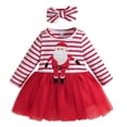 thumbnail image 1 of Gelikeya Baby Girl Christmas Outfit Size 6-9 Cute Cartoon Plaid Print Long Sleeve Christmas Birthday Party Wear Santa Tutu Dress with Headband (X03 Red, 6-9 Months), 1 of 8